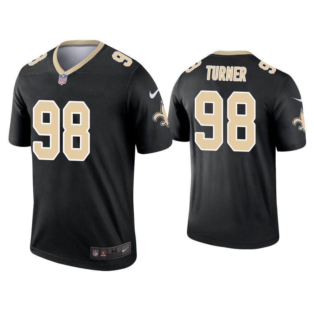 Men New Orleans Saints #98 Payton Turner Nike Black Inverted Legend NFL Jersey